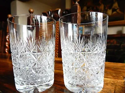 Buy Early Pair Of Thomas Webb England Whiskey/Water Tumblers 4ins • 38£