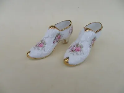 Buy Paragon Fine Bone China  Victoriana Rose  A Pair Of Decorative Shoes. • 12.50£