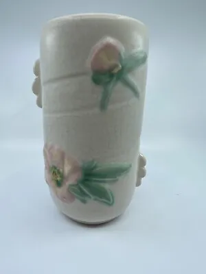 Buy VTG Weller Ivory Wild Rose Art Pottery 7” Vase Art Deco CottageCore Farmhouse • 23.68£