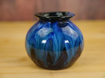 Buy Blue Mountain Pottery BMP, Orb-shaped Blue Drip Glaze Vase • 24.99£