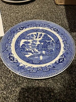 Buy Churchill Willow Pattern Dinner Plate 10.5” Blue And White Tableware • 9.99£
