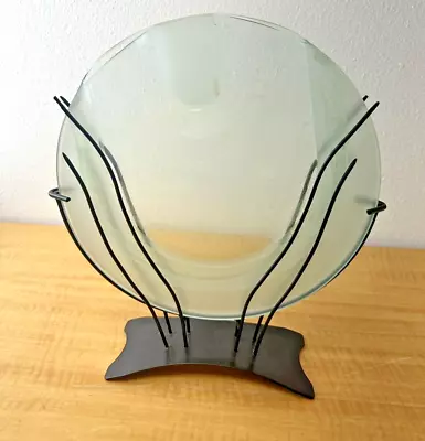 Buy Handmade Glass Vase With Custom Made Metal Stand • 92.65£