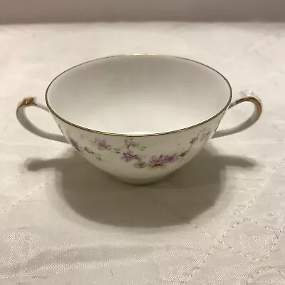 Buy VTG Limoges Porcelain China Double Handled Tea Cup Violets • 15.15£