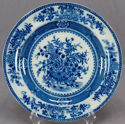 Buy British Basket #1 Pattern Blue Transferware Pearlware 10 Inch Plate C. 1800-1820 • 118.98£