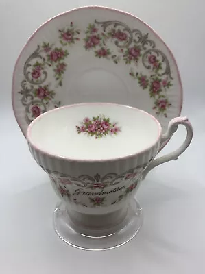 Buy Queen’s Fine Bone China Made In England Cup & Saucer Grandmother Pink Flowers • 33.14£