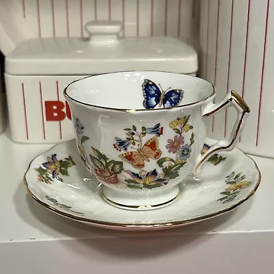 Buy VTG 1980’s Aynsley Cottage Garden Floral Bone China 150ml Tea Cup & Saucer Set • 13.75£