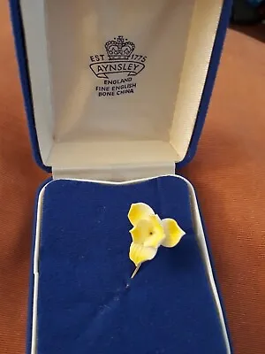 Buy 1960's  Ansley Bone China Yellow,cream Rose Tie / Hat Pin Brooch In Original Box • 3.99£