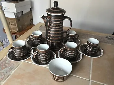 Buy Vintage Cinque Ports Pottery Monastery Rye Coffee Set Bark Pattern 15 Pcs VGC • 16£