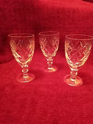 Buy Set Of 3 Vintage Sherry Glasses By Webb Corbett Georgian Pattern Signed To Base • 9.99£