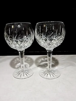 Buy SET OF 2- Tyrone Irish Crystal Clear Cut ROSSES Balloon Wine Glasses 7-5/8  • 80.01£