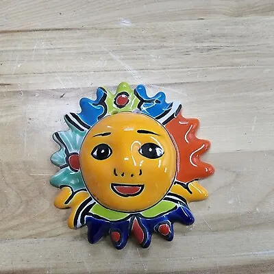 Buy Mexican Talavera Pottery Mini Sunshine Sun Face Wall Art 4  Folk Art • 19.92£
