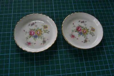 Buy 2 X Minton Bone China Floral Dishes 9cm In Diameter • 3.99£