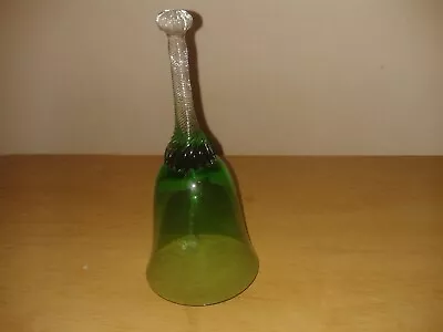 Buy Vintage Small Green Glass Table Bell. Shell Style Spiral  Line Handle. (C14) • 3.99£