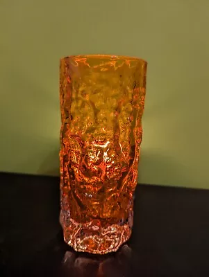 Buy Vintage Retro WHITEFRIARS Orange Tangerine Orange Bark Vase Geoffrey Baxter 7.5  • 90£
