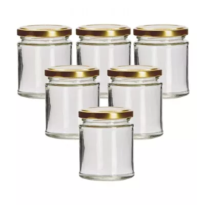 Buy Glass Jam Jars Choice Of Sizes And Lid Colours With Twist Off Lids - Pack Of 6 • 5.22£