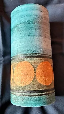 Buy Troika St Ives Cornwall Cylinder  19cm Vase - Sylvia Vallence 1967 - 1969 • 240£
