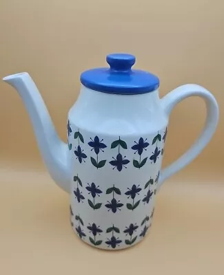 Buy Vintage Midwinter Roselle Coffee Pot Blue Lid Geometric Flower Pattern  • 20£