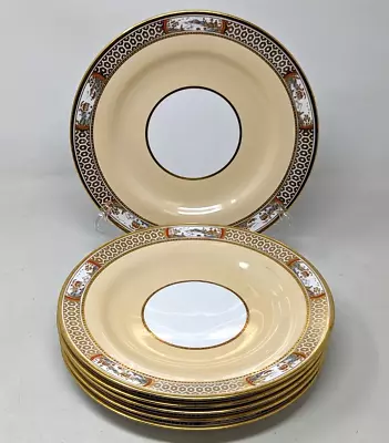Buy HTF Spode Copeland China R6839 Asian Gold Gilt Honeycomb Dinner Plate 6 Lot KB23 • 397.83£