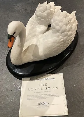 Buy Large Franklin Mint Porcelain Figure 'The Royal Swan', By Ronald Van Ruyckevelt • 7.50£
