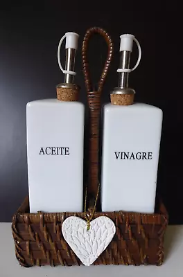 Buy Vinegar And Oil Dispenser Set In A Basket • 12£