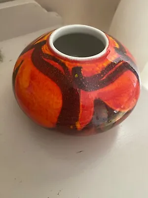 Buy Poole Pottery Delphis Onion Vase Shape 32 Red- Orange Retro  • 39£