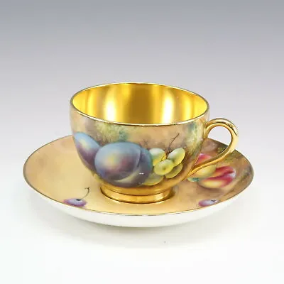 Buy Royal Worcester Painted Fruit Gold Cup And Saucer • 1,071.56£