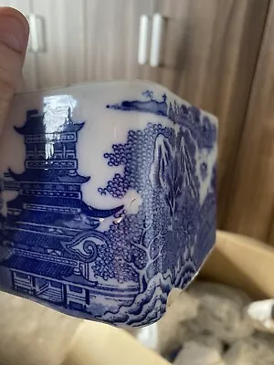 Buy Maling Pottery Willow Pattern Cube Caddy Pattern Inside And Out • 30£