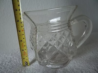 Buy Vintage Retro Glass Jug 1.25 Pint Milk Water Juice Flowers 5.25  High 5 Sided • 8.99£