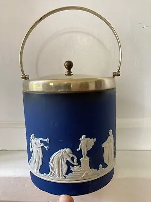 Buy Adams Jasperware Cobalt Blue Ice Bucket / Biscuit Barrel • 20£