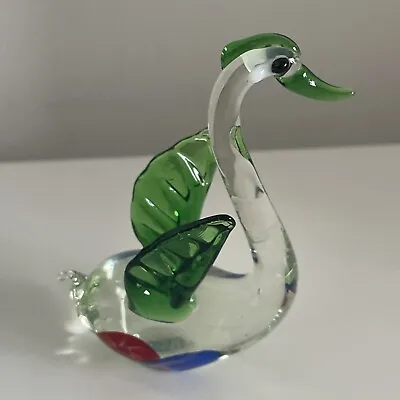 Buy Vintage Multicoloured Glass Model Of A Swan • 2.69£