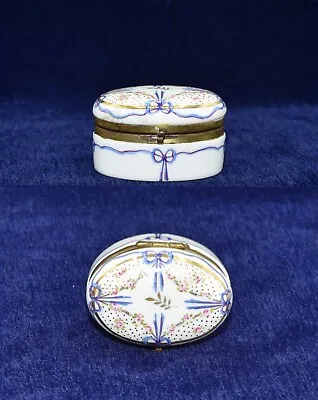 Buy Early 19thc Limoges Antique French Porcelain Art Pottery Pill Box • 15£
