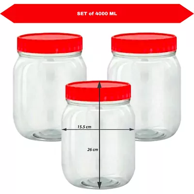 Buy PLASTIC JARS Small Large Storage Containers Food Spice Candy Sweet Clear Pots • 34.99£