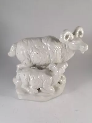 Buy Lustre Ware Ceramic Ram And Calf - 19cm Tall - Perfect • 15£