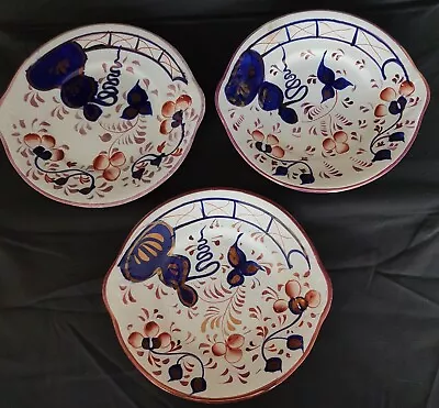 Buy Gaudy Welsh Copper Lustre Oyster Pattern Plates (3) • 20£