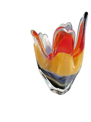 Buy Vintage Japanese Art Glass  Rainbow Vase By Iwatsu Hineri, 9 Inches High • 39.99£