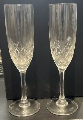 Buy Pair Of Edinburgh Crystal ‘Kelso’ Pattern Champagne Flutes  Excellent Condition • 14.99£