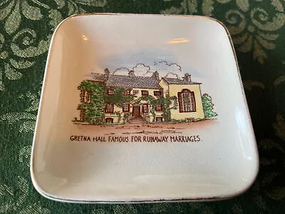 Buy Vintage Staffordshire China English Butter Pat Mini Plate Gretna Hall Marriage • 17.07£