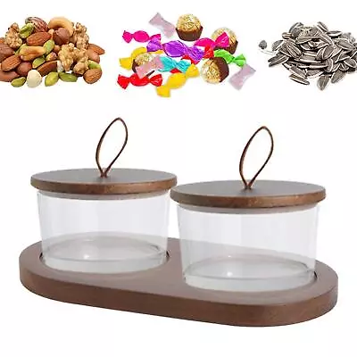 Buy Split Glass Fruit Tray, Wooden Pallets Hospitality Tray With Lid Japanese Gift • 12.84£