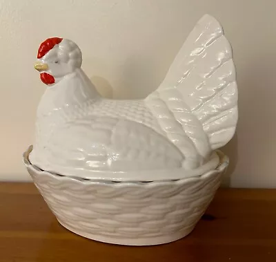 Buy White Ceramic Chicken Hen Egg Holder Storage Westfield Art Pottery  • 12£