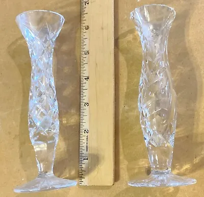Buy 2 Similar Czechoslovakia 7  PbO 24% Lead Crystal Bud Vases-New-Only Displayed • 28.81£