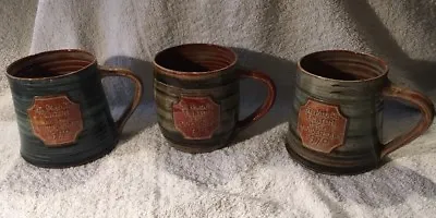 Buy 3 X Wold Hand Thrown Glazed Pottery Tankards, Routh, Beverley - St Pauls Tickton • 12.50£