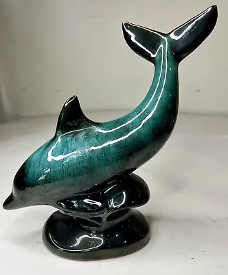 Buy Vtg Blue Mountain Pottery Dolphin Figure Terra Cotta Green Glazed 7.5  Tall • 24.61£