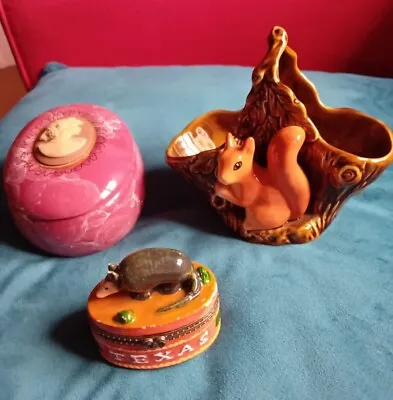 Buy Pottery Soap Dish Sylvac Squirrel Vase Texas Armadillo Cameo Soap Dish And Lid • 5£