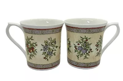 Buy Set Of 2 Queens EST 1875 Fine Bone China Fruits Pattern Mugs Made In England • 18.97£