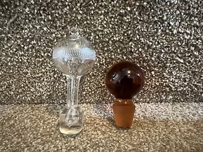 Buy Vintage Glass Stopper Decanter X2 Rare Unusual • 8£