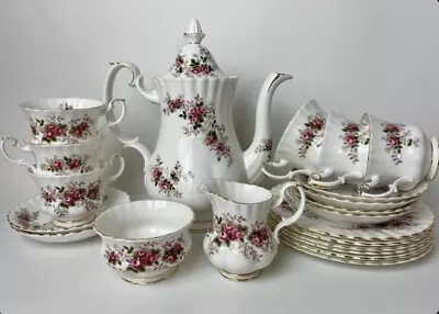 Buy Royal Albert Lavender Rose Coffee Set 21 Piece W/ Cups, Saucers & Coffee Pot • 79£