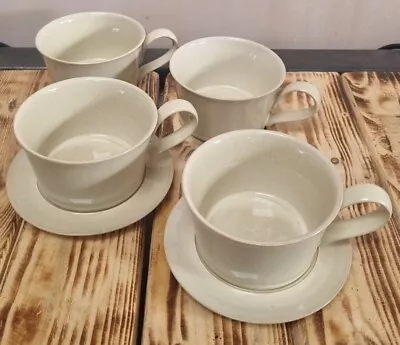 Buy Denby Rare Set Of 4 Wide Coffee Tea Mugs & 2 Saucers 10cm Diameter • 29.99£