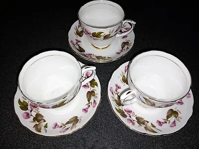 Buy Vintage Duchess Fine Bone China Tea Cups And Saucers X 3 Vgc Gold Edge • 10£