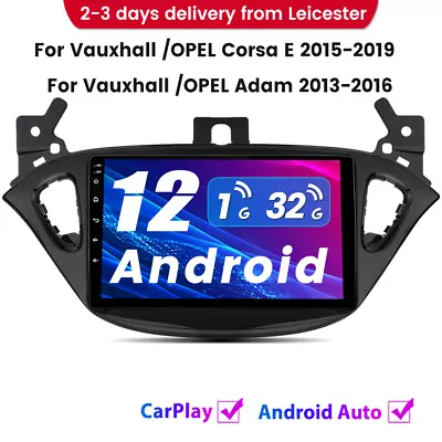Buy For Vauxhall Corsa E 2015-2019 Adam 2013-2016 Android Carplay Radio GPS SAT NAV • 139.99£