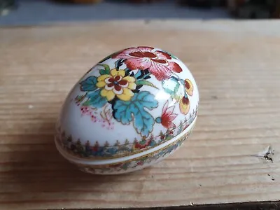 Buy Vintage Coalport Bone China Ming Rose Pattern .Ornamental Egg Trinket Box • 7£